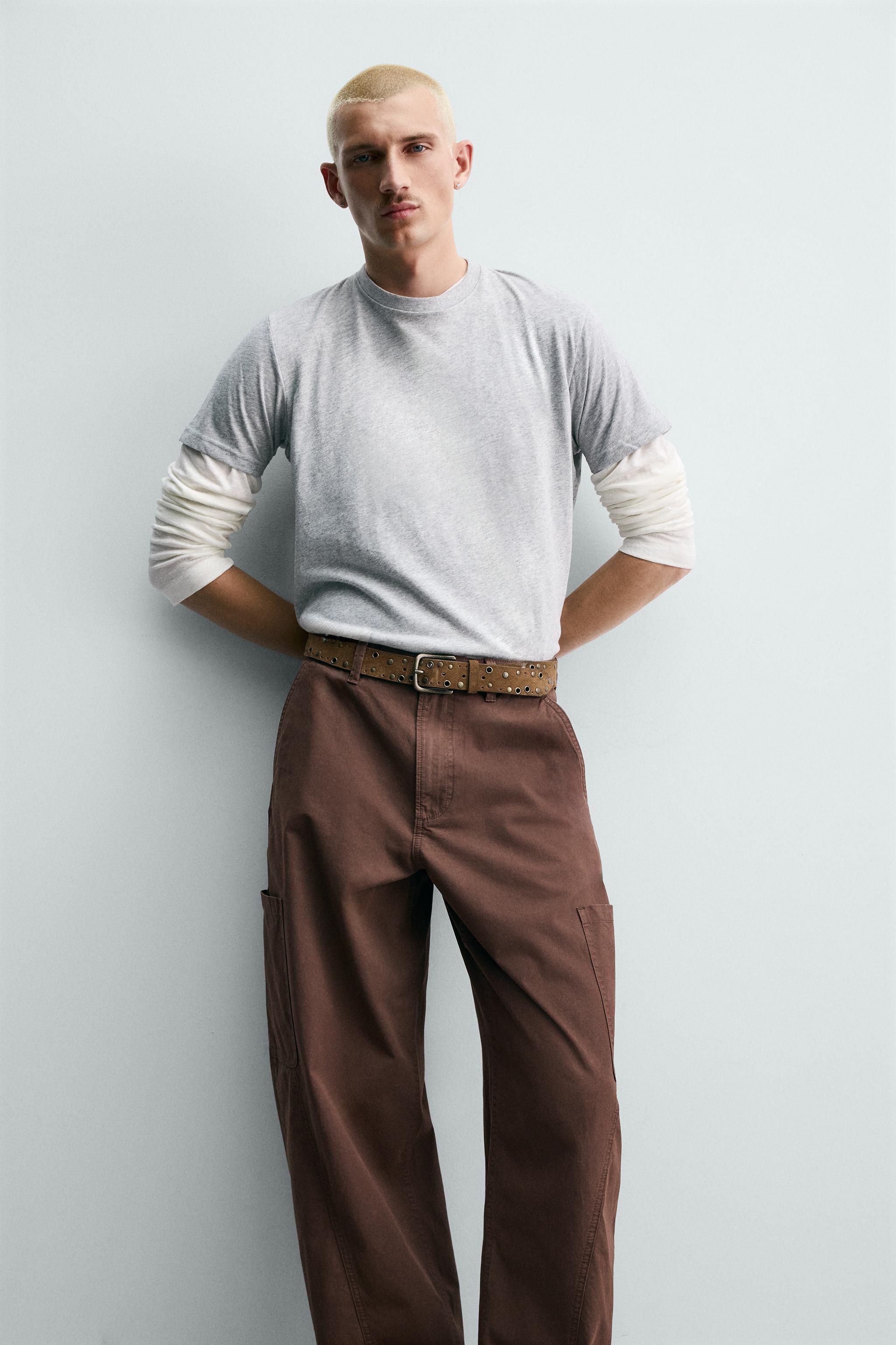 BALLOON FIT CARGO PANTS WITH SEAMS